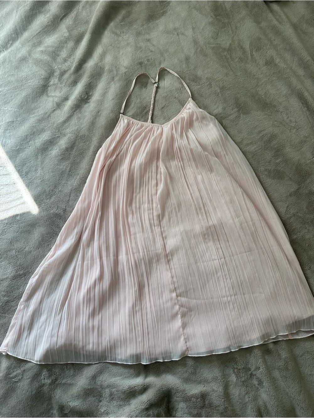 NWT Abercrombie & Fitch Blush Pink Pleated Halter Mini Dress - Size S / ST